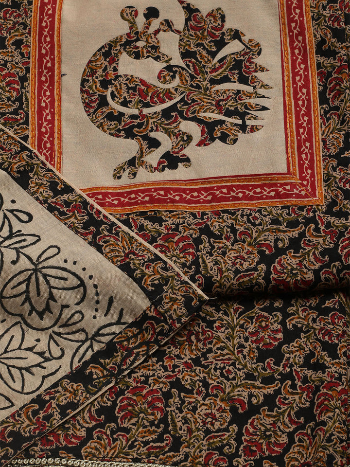 Printed Cotton Blend Unstitched Kurta With Pant &amp; Dupatta