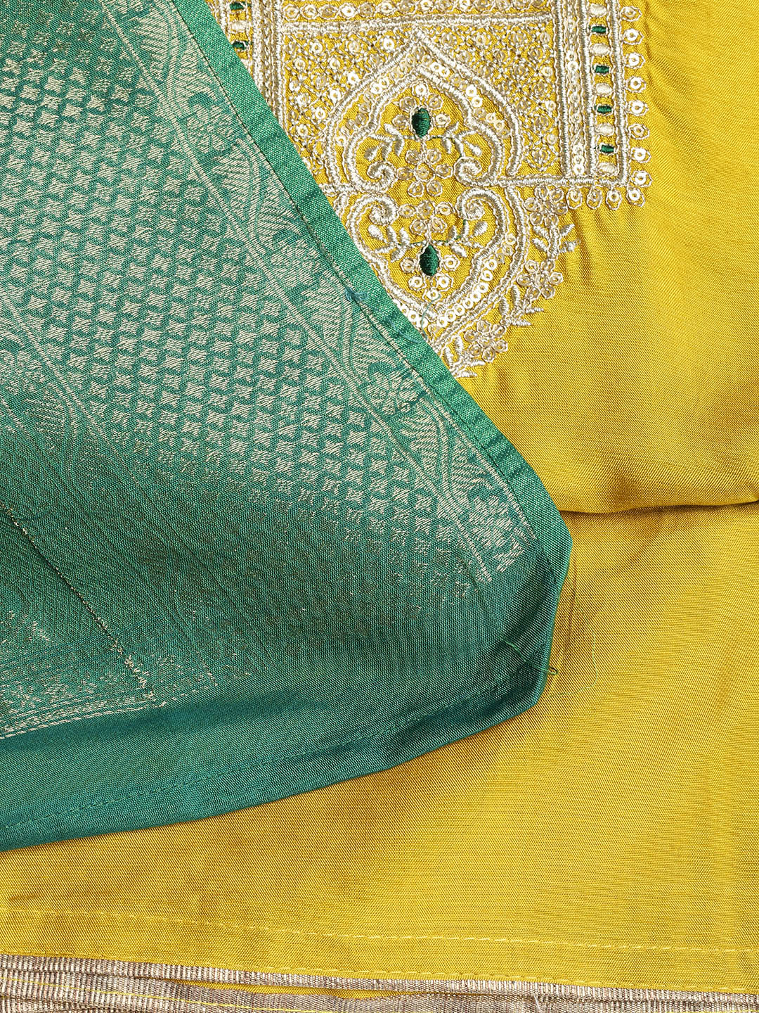 Embroidered Chanderi Unstitched Suit With Dupatta