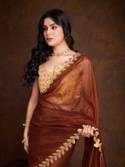 Stone Embroidery Tissue Saree