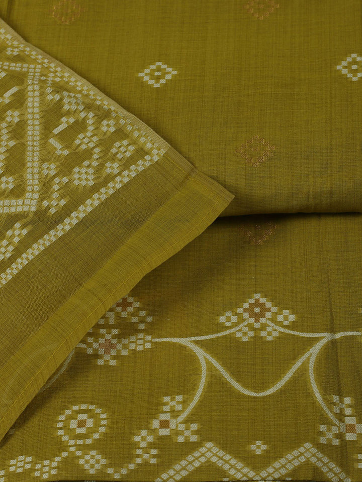 Embroidered Chanderi Unstitched Kurta With Pant &amp; Dupatta