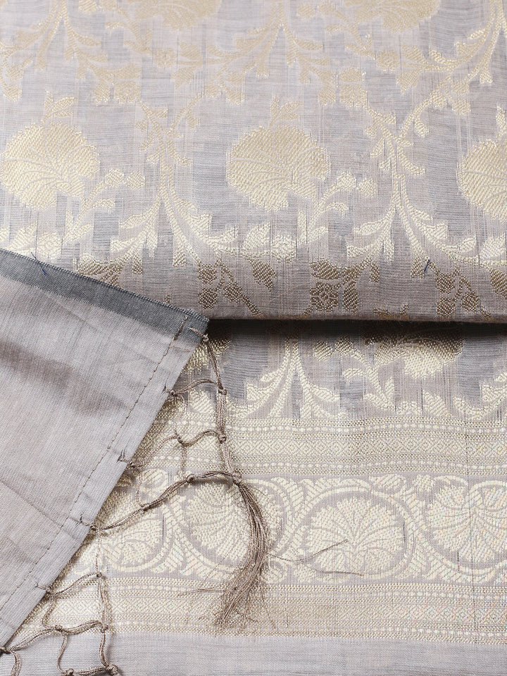 Woven Design Chanderi Unstitched Suit With Pant &amp; Dupatta