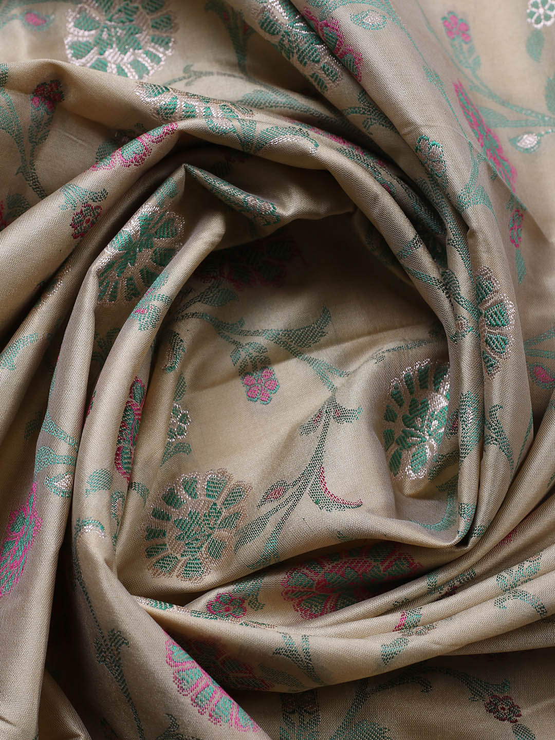 Banarasi Chanderi Unstitched Suit With Pant &amp; Dupatta