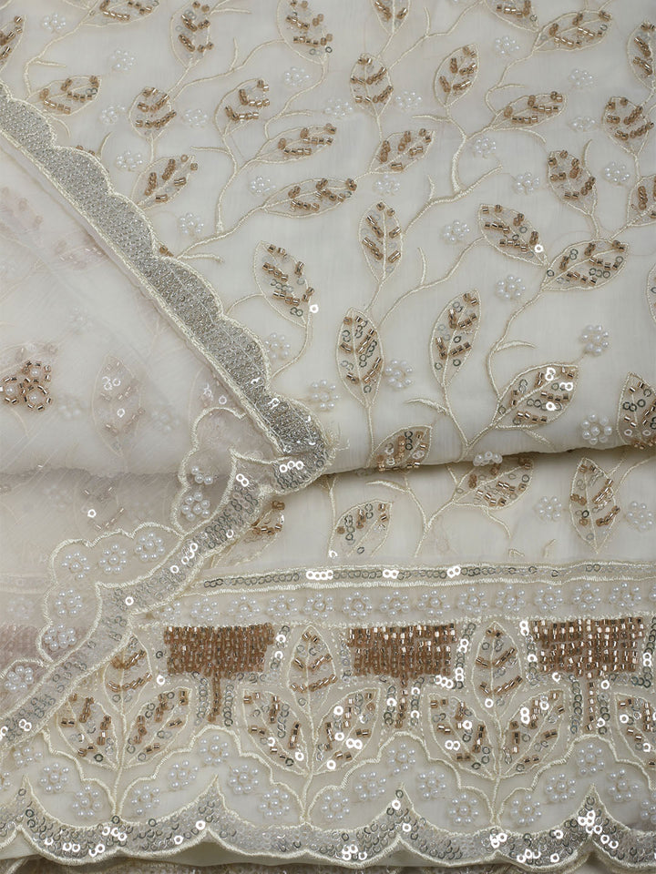 Embroidered Chiffon Unstitched Suit With Dupatta
