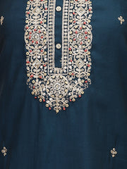 Neck Embroidery Chanderi Unstitched Suit Piece With Dupatta