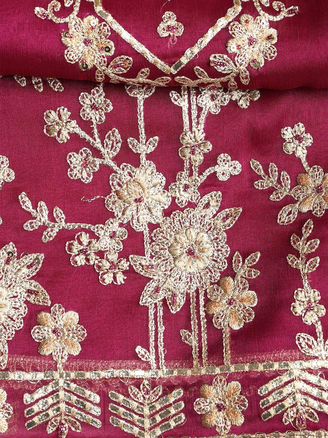 Embroidered Organza Unstitched Suit With Dupatta