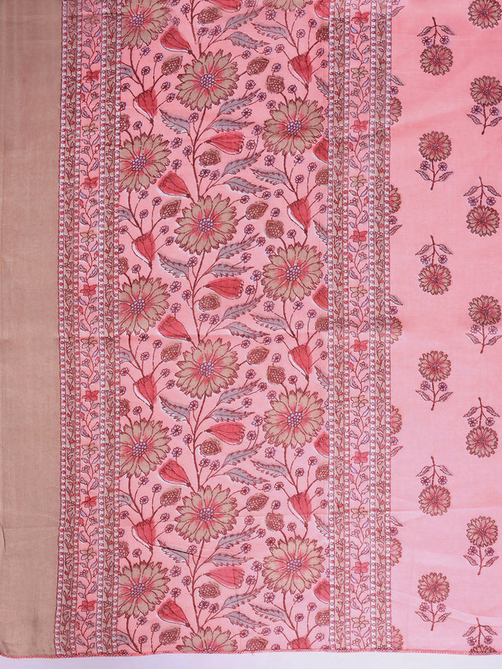 Printed Cotton Blend Kurta With Pant &amp; Dupatta