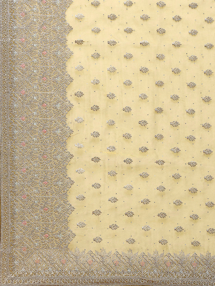 Zari Embroidered Organza Saree