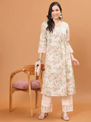 Printed Cotton Kurta With Pants