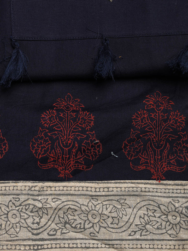 Neck Embroidered Cotton Blend Unstitched Suit With Dupatta