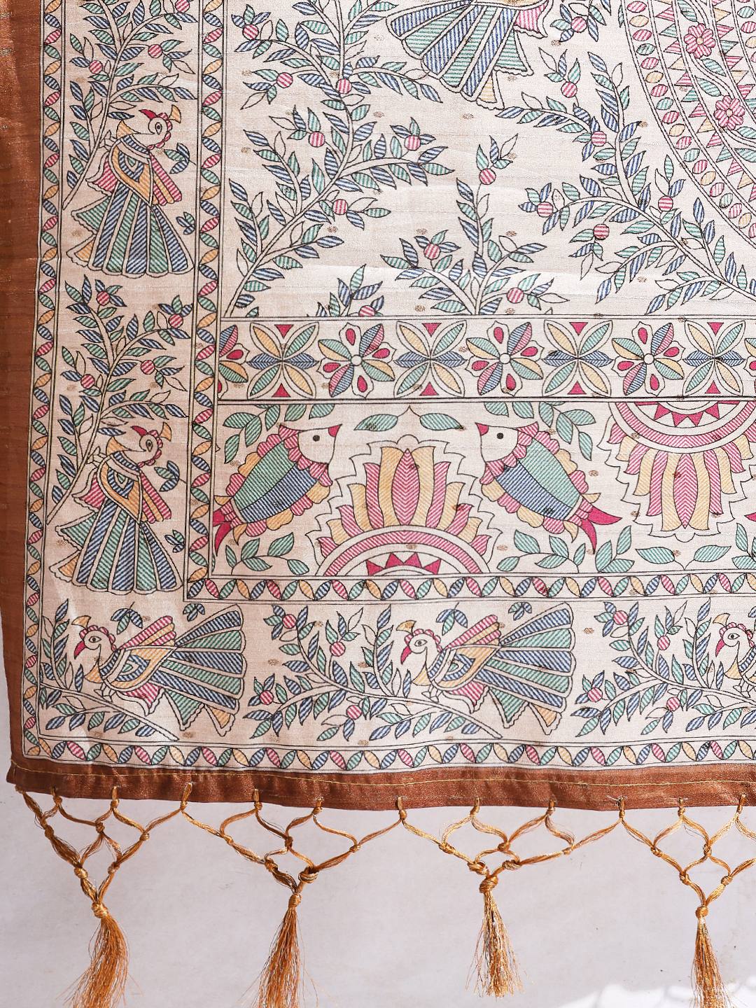 Printed Tussar Silk Saree