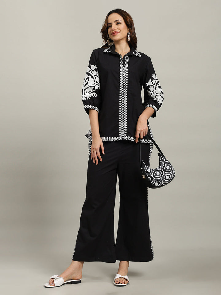 Printed Cotton Blend Kurta With Palazzo
