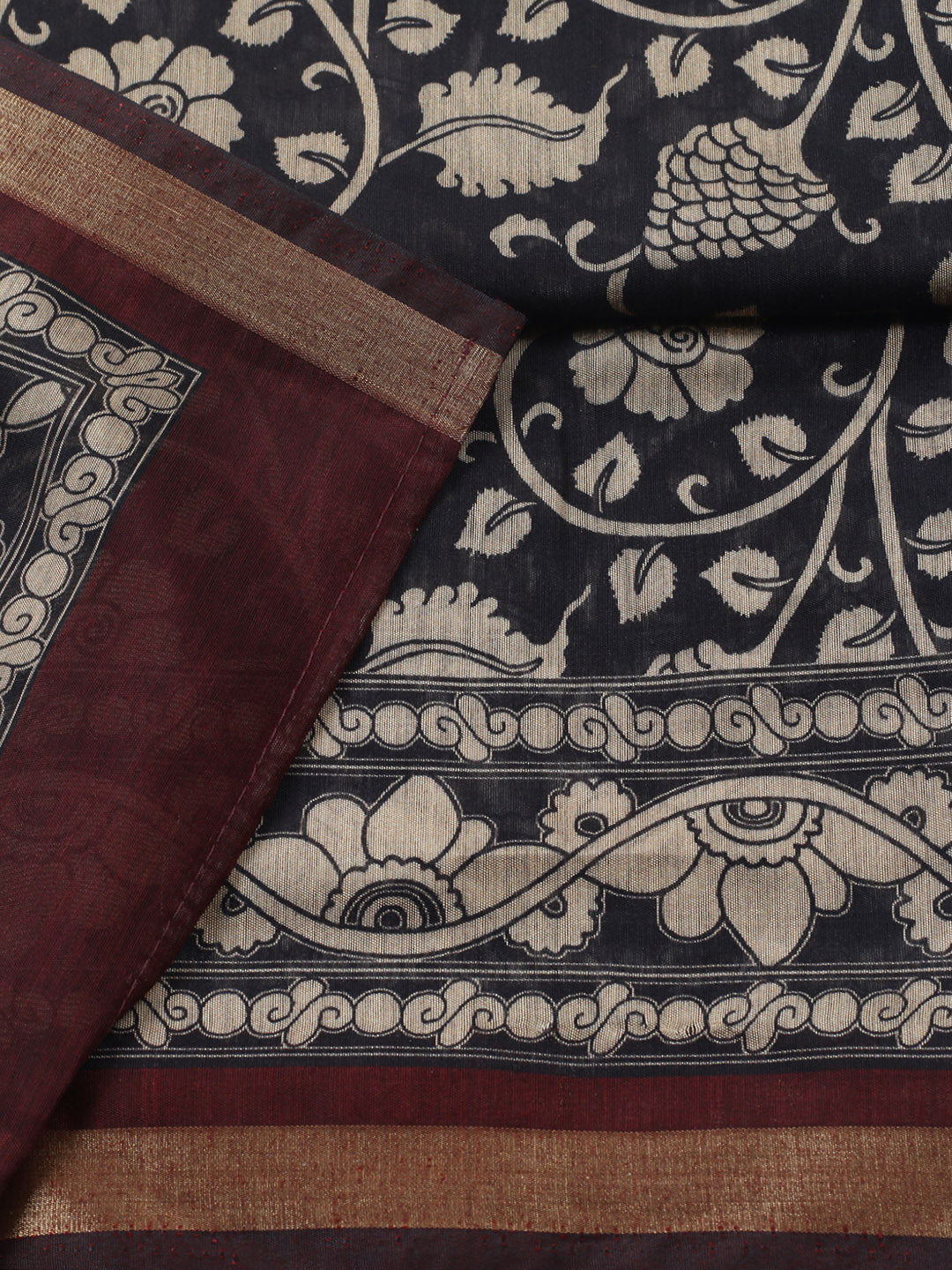 Printed Cotton Blend Unstitched Suit With Pant &amp; Dupatta