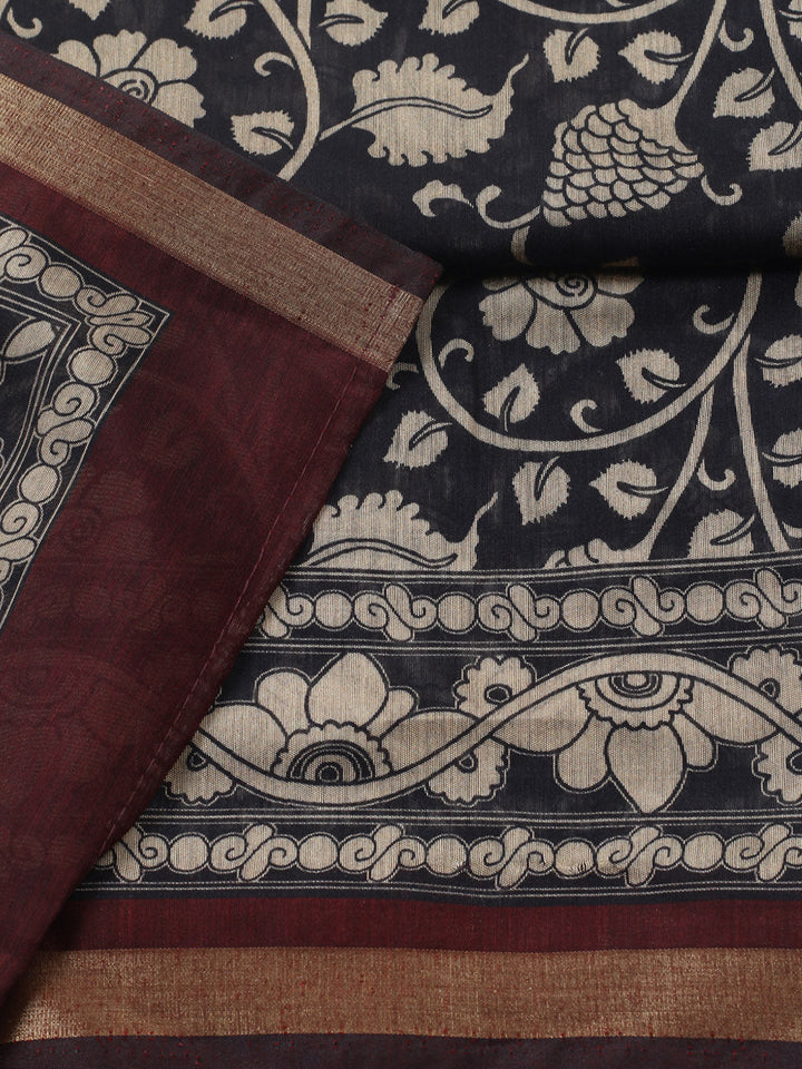 Printed Cotton Blend Unstitched Suit With Pant &amp; Dupatta