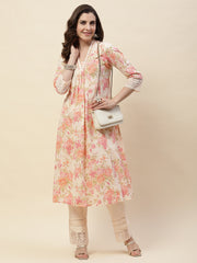 Printed Cotton Kurta With Pants