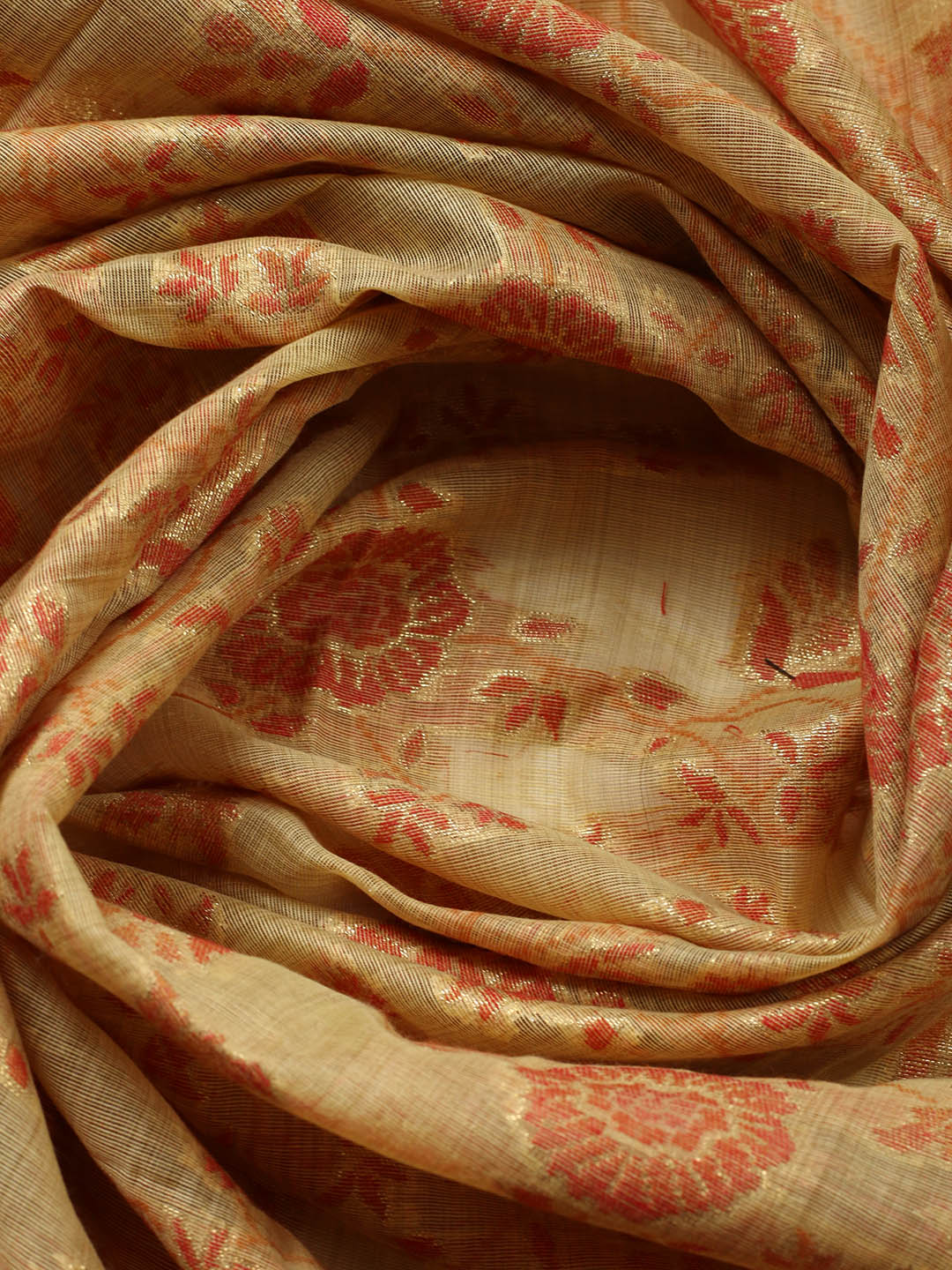 Embroidered Chanderi Unstitched Suit With Pant &amp; Dupatta
