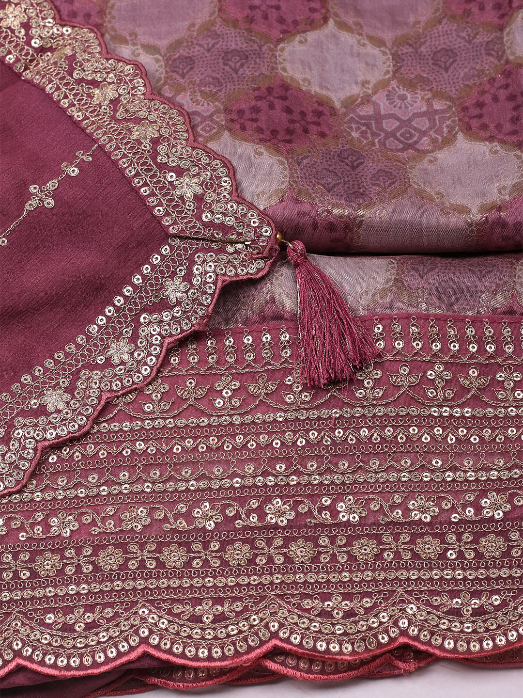 Woven Design Cotton Blend Unstitched Suit With Dupatta