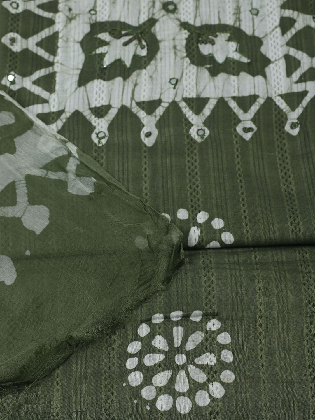 Printed Cotton Unstitched Suit With Pant &amp; Dupatta
