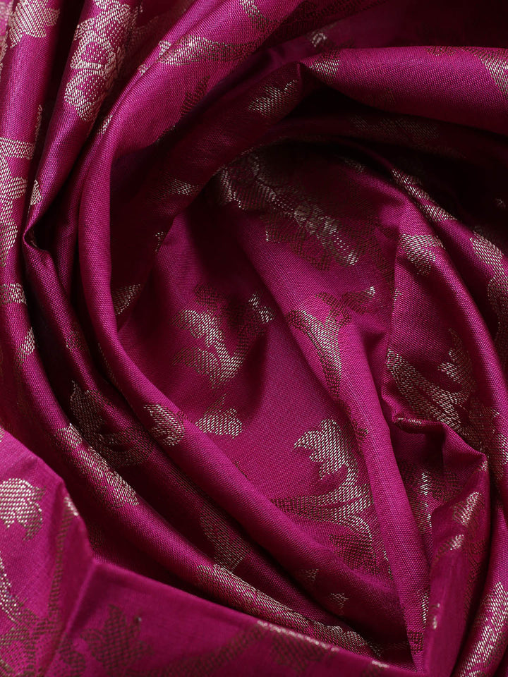 Banarasi Chanderi Unstitched Suit With Pant &amp; Dupatta