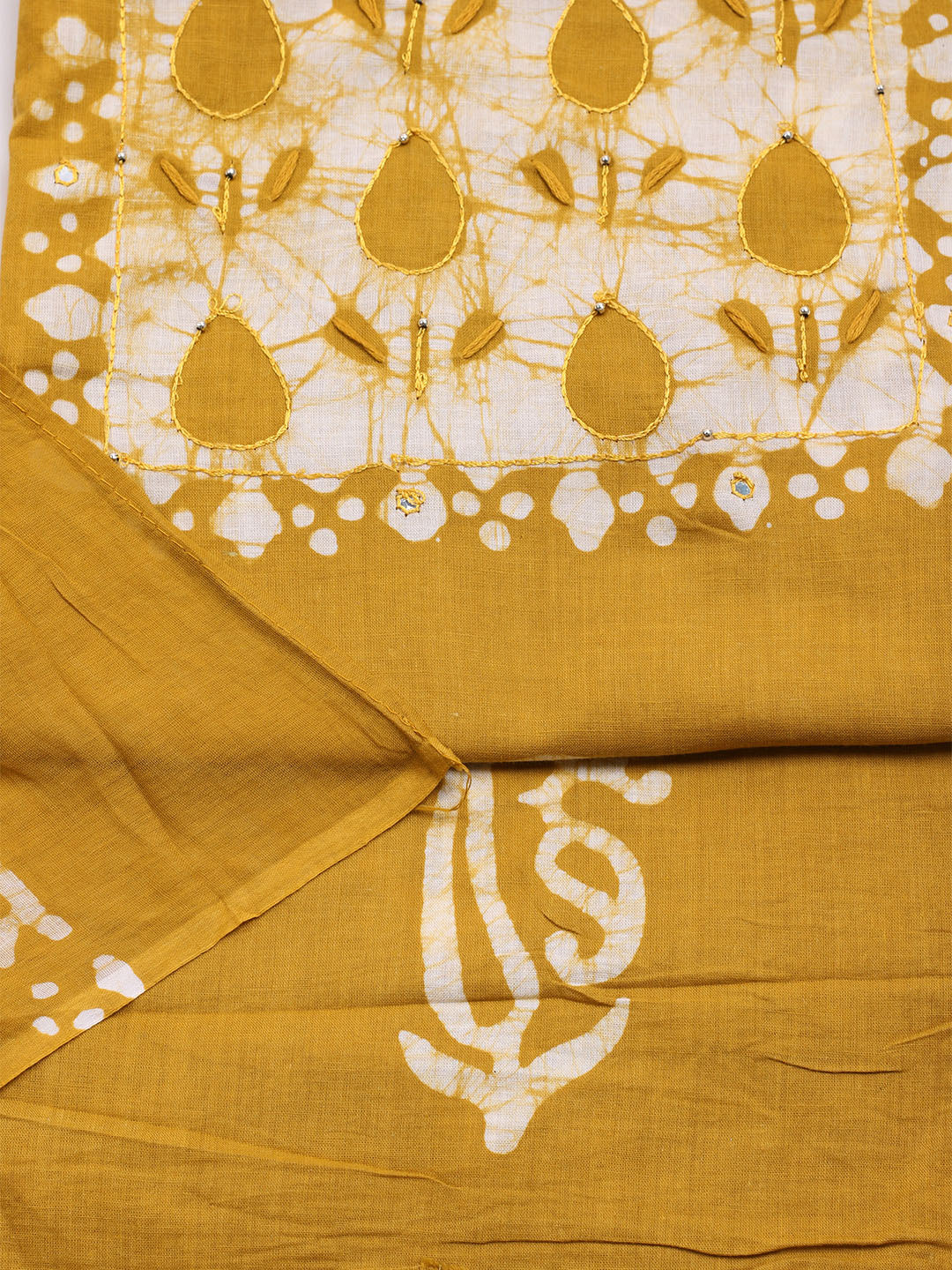 Printed Cotton Blend Unstitched Kurta With Pant &amp; Dupatta