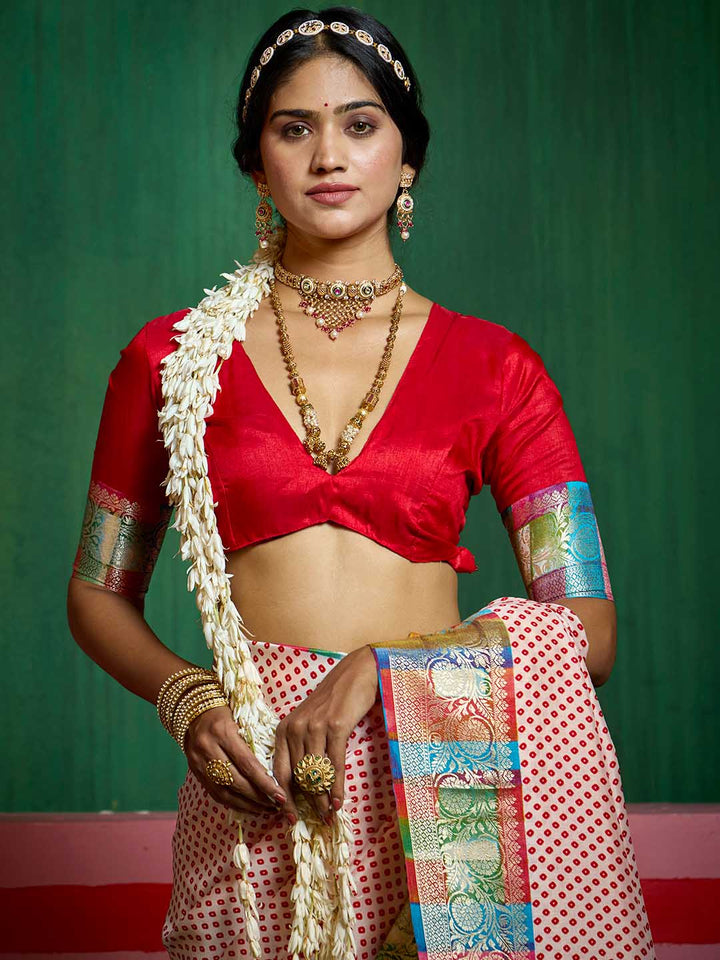Bandhani Printed Art Silk Saree