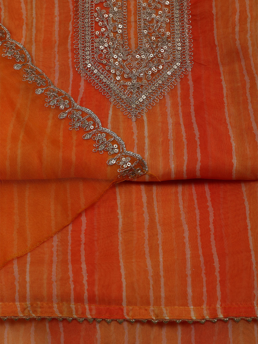 Embroidered Organza Unstitched Suit With Dupatta