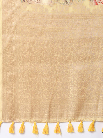 Digital Floral Printed Handloom Saree