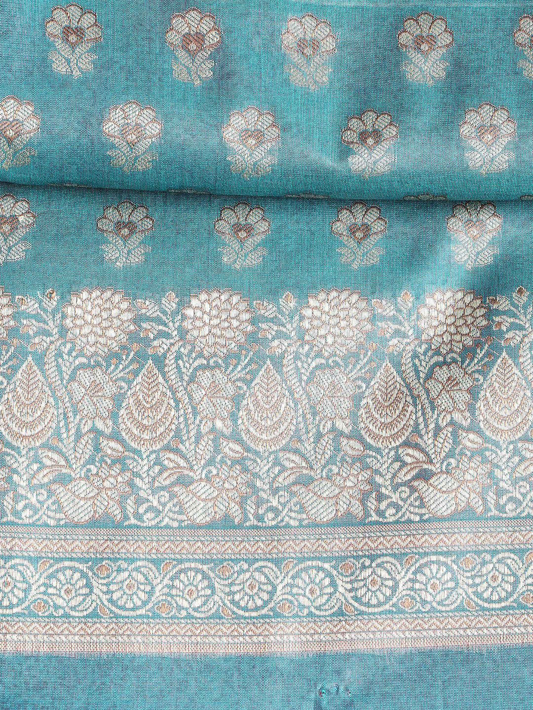 Woven Banarasi Chanderi Unstitched Suit With Dupatta