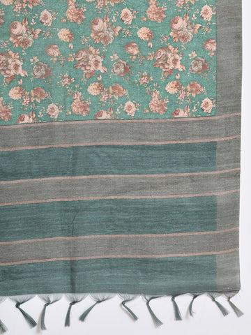 Digital Floral Printed Handloom Saree