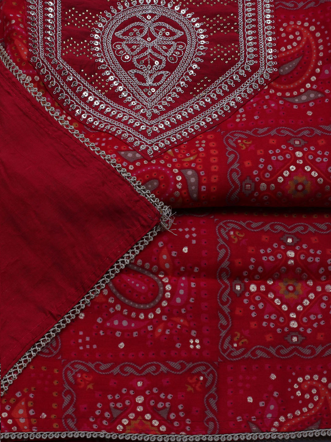 Neck Embroidered Muslin Unstitched Suit With Dupatta
