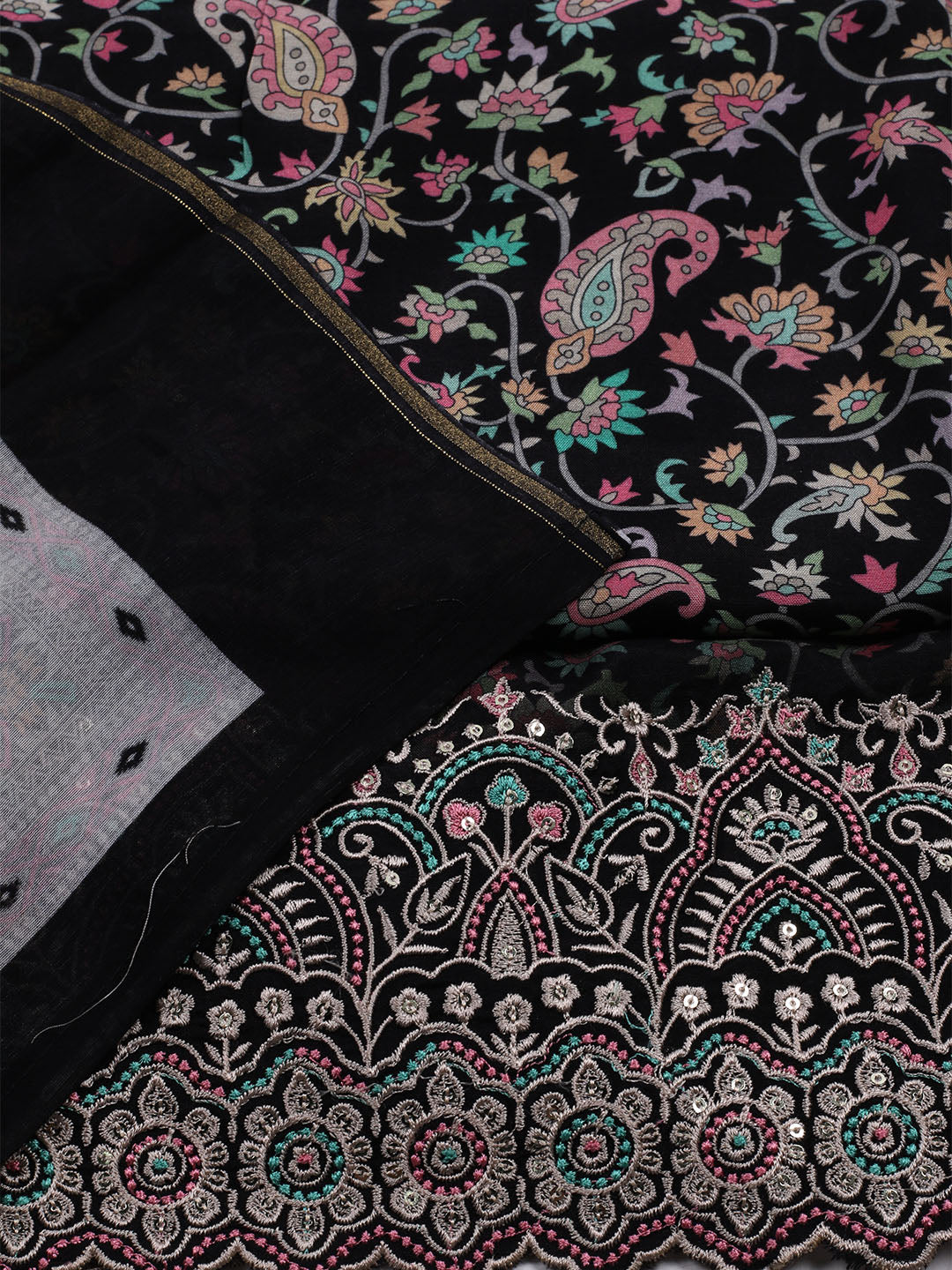 Printed Muslin Unstitched Suit With Dupatta