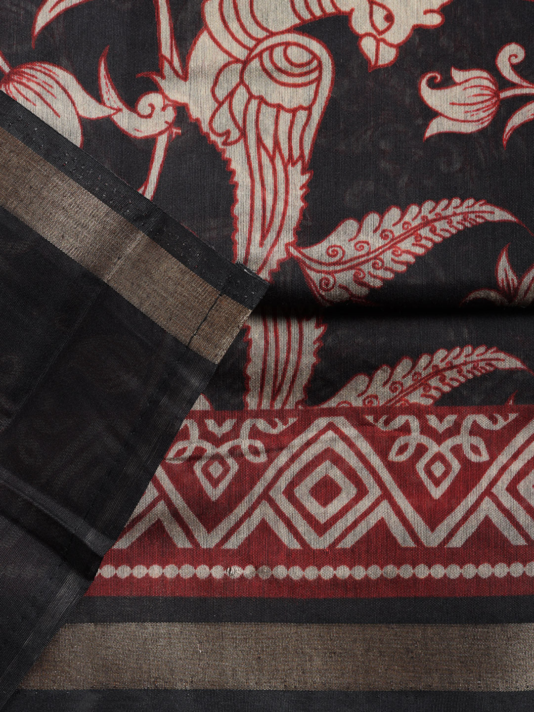 Printed, Cotton Blend Unstitched Suit With Pant &amp; Dupatta