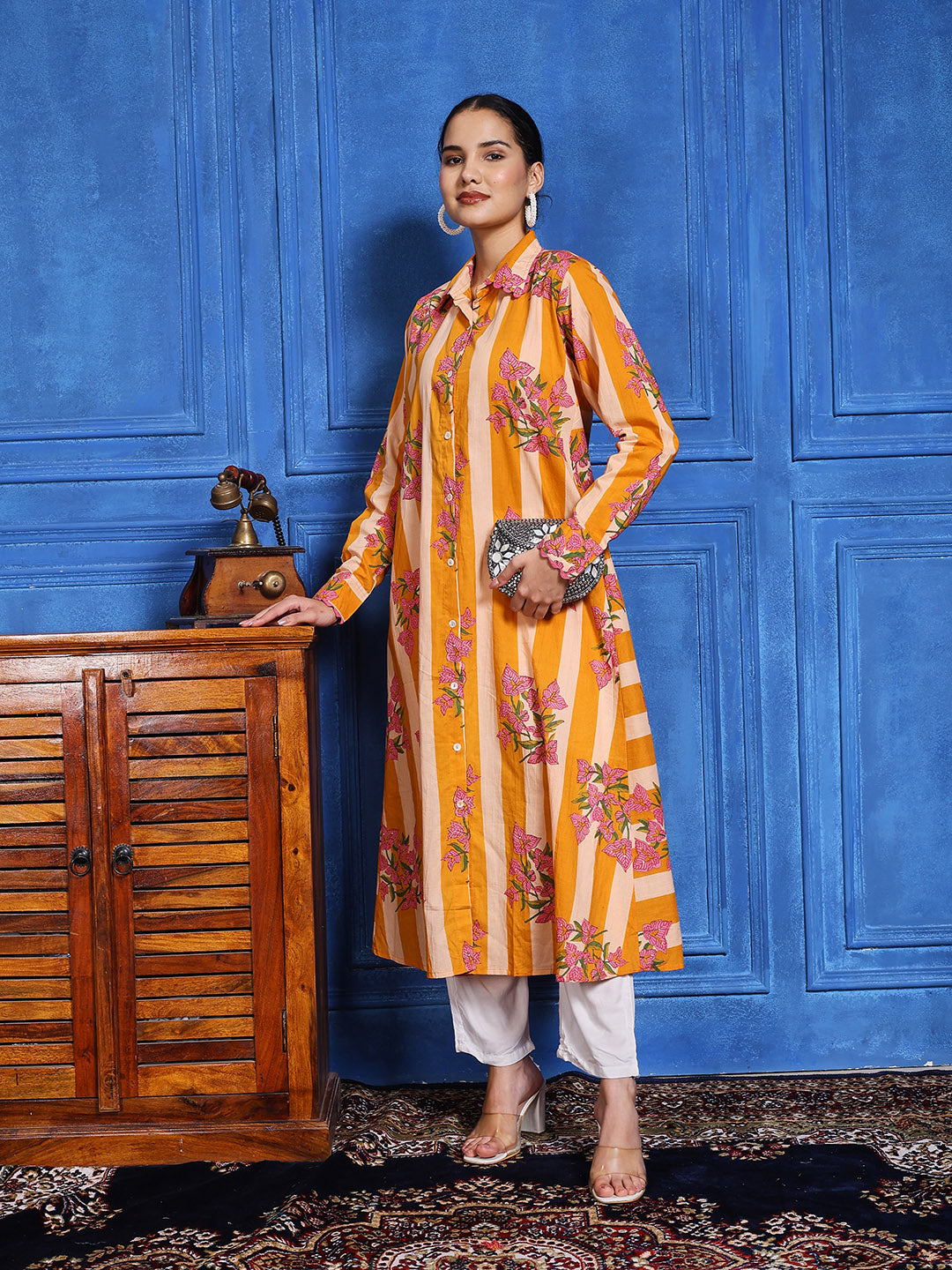 printed Cotton Blend Kurta