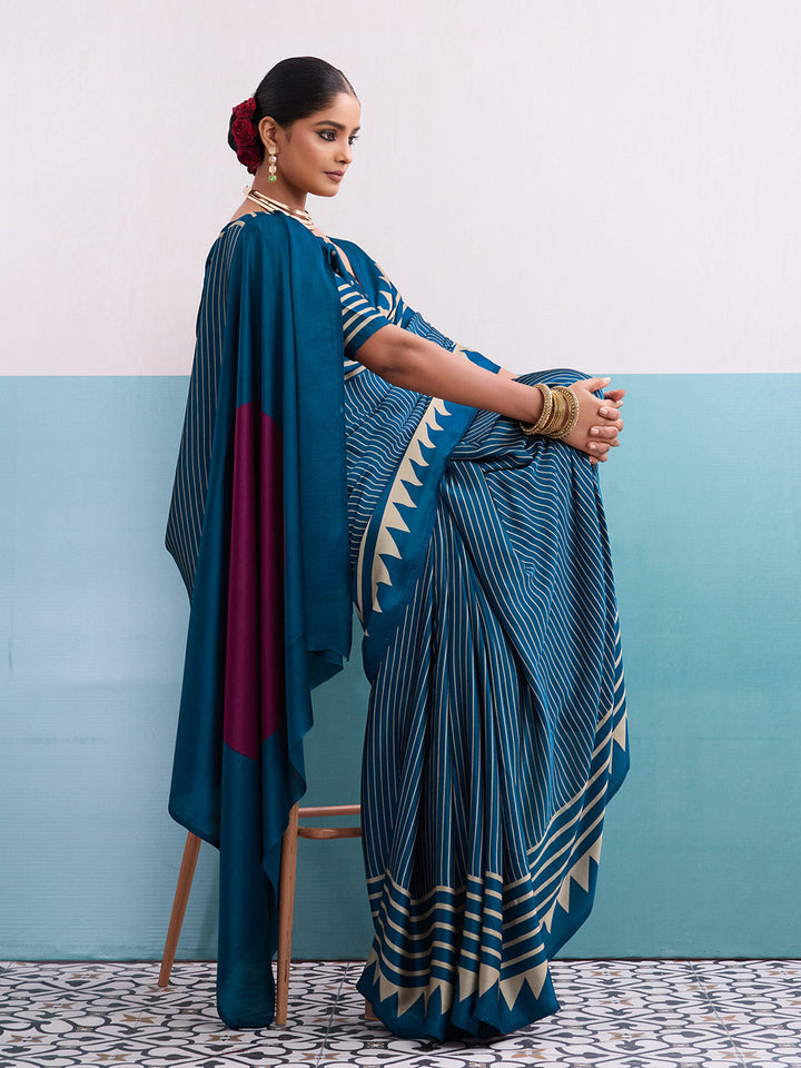 Printed Satin Saree