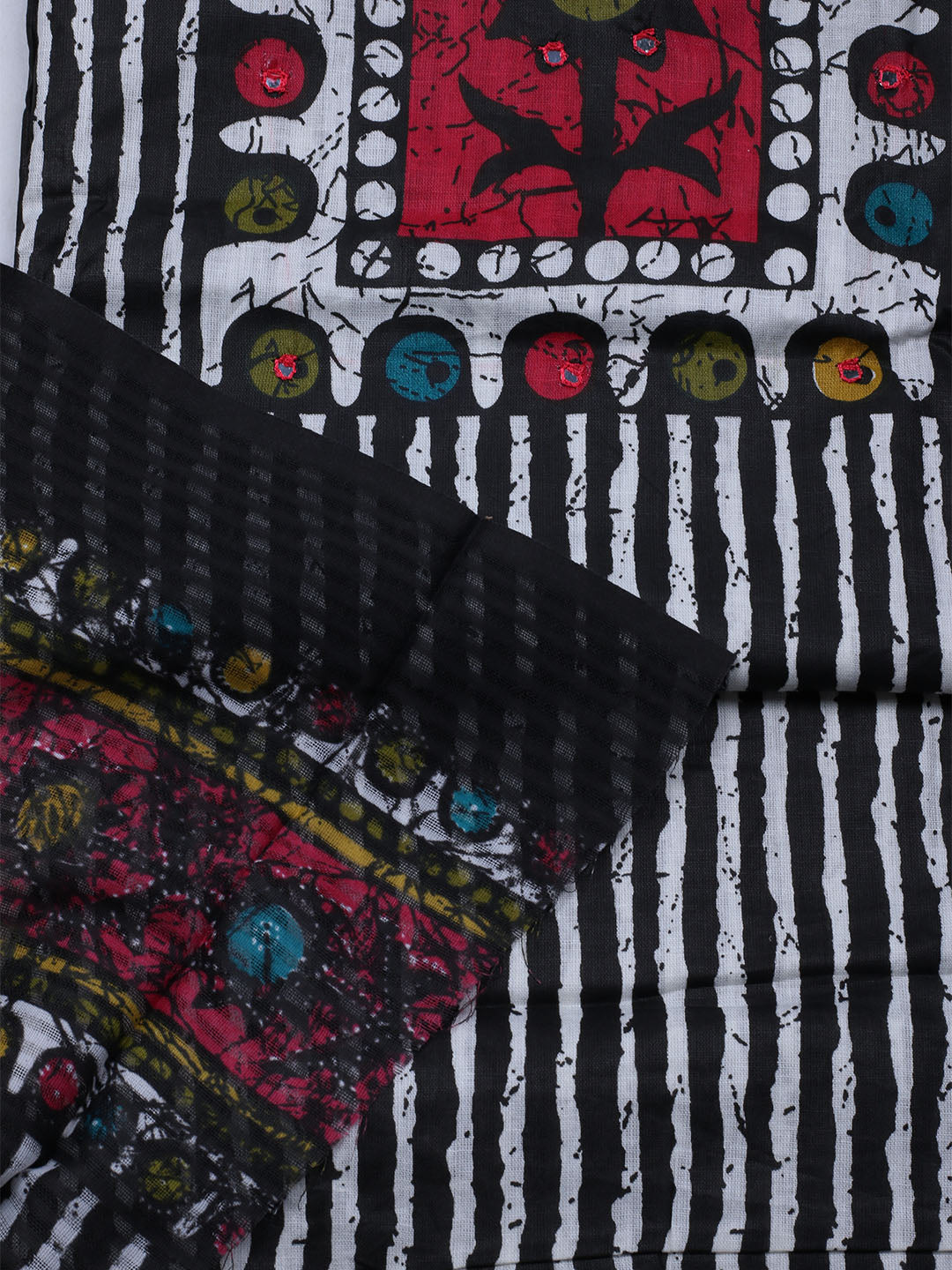 Printed Cotton Blend Unstitched Suit With Dupatta
