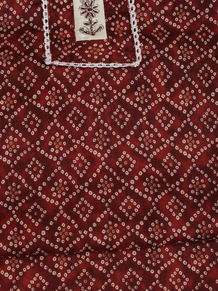 Printed Cotton Blend Unstitched Suit With Dupatta