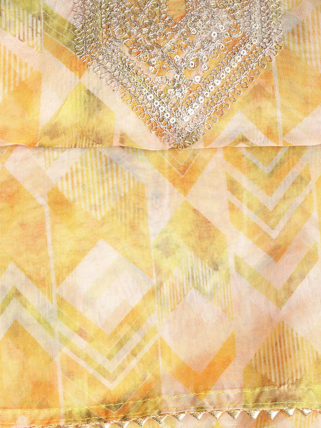 Embroidered Organza Unstitched Suit With Dupatta