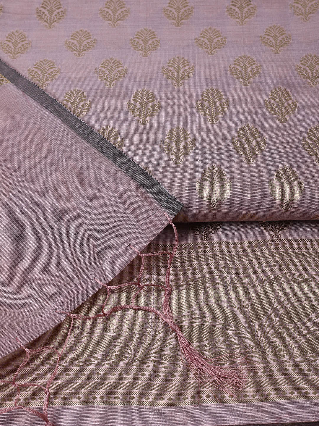 Woven Design Chanderi Unstitched Suit With Pant &amp; Dupatta