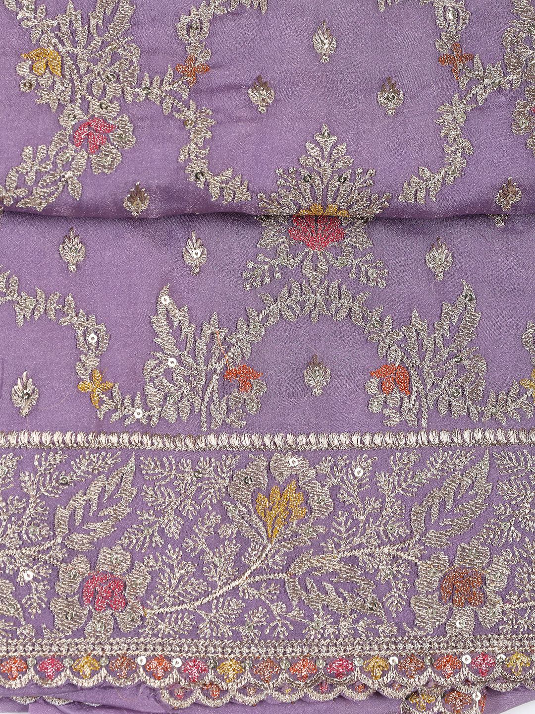 Embroidered Tissue Unstitched Suit With Dupatta