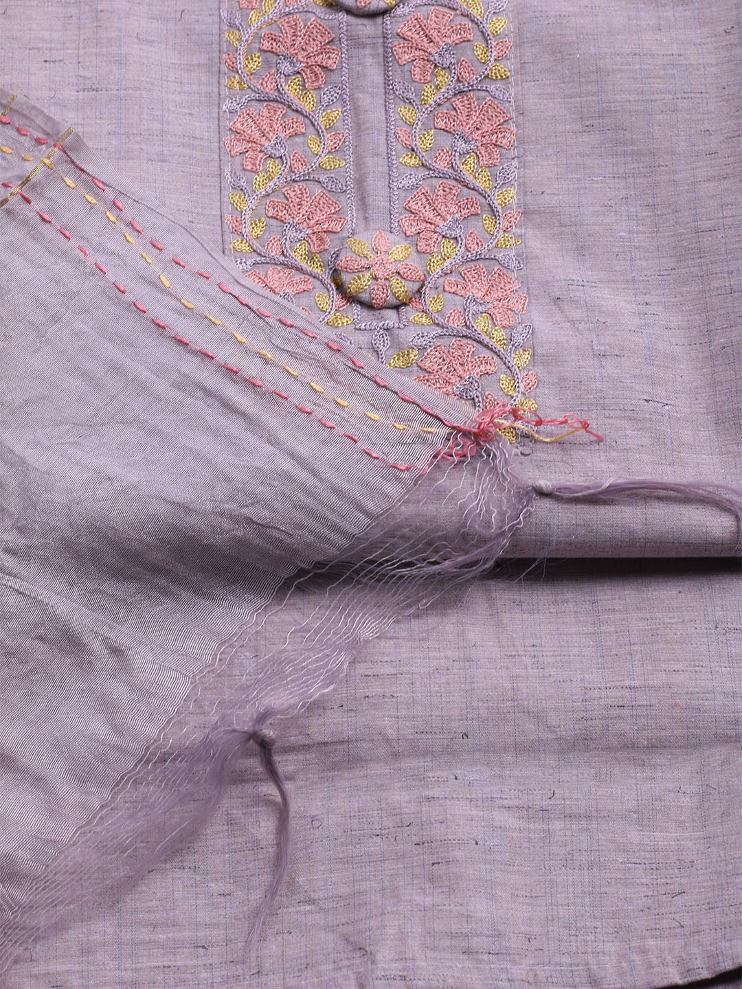 Embroidered Cotton Unstitched Suit With Dupatta