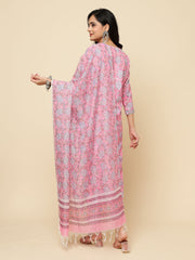 Floral Printed Cotton Kurta With Pants & Dupatta