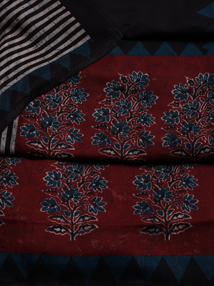 Embroidered Cotton Blend Unstitched Suit With Pant &amp; Dupatta