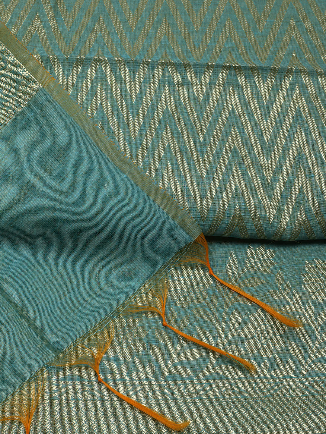 Printed Chanderi Unstitched Suit With Dupatta