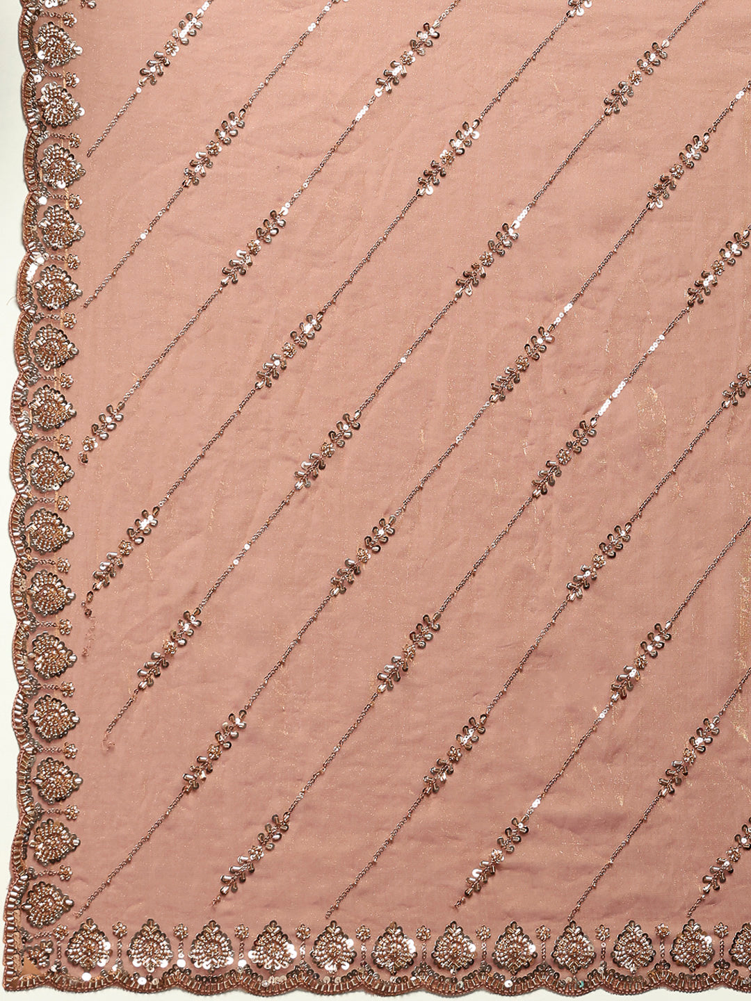 Stone &amp; Cut Work Embellished Organza Saree