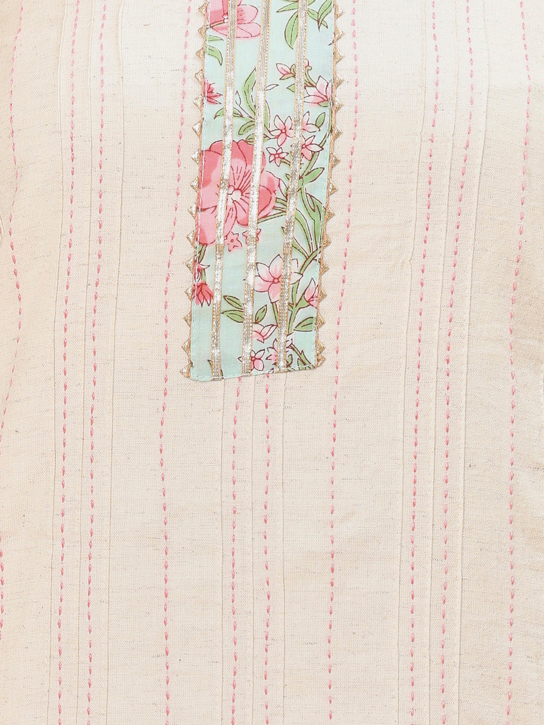 Neck Patti Cotton Blend Unstitched Suit Piece With Dupatta