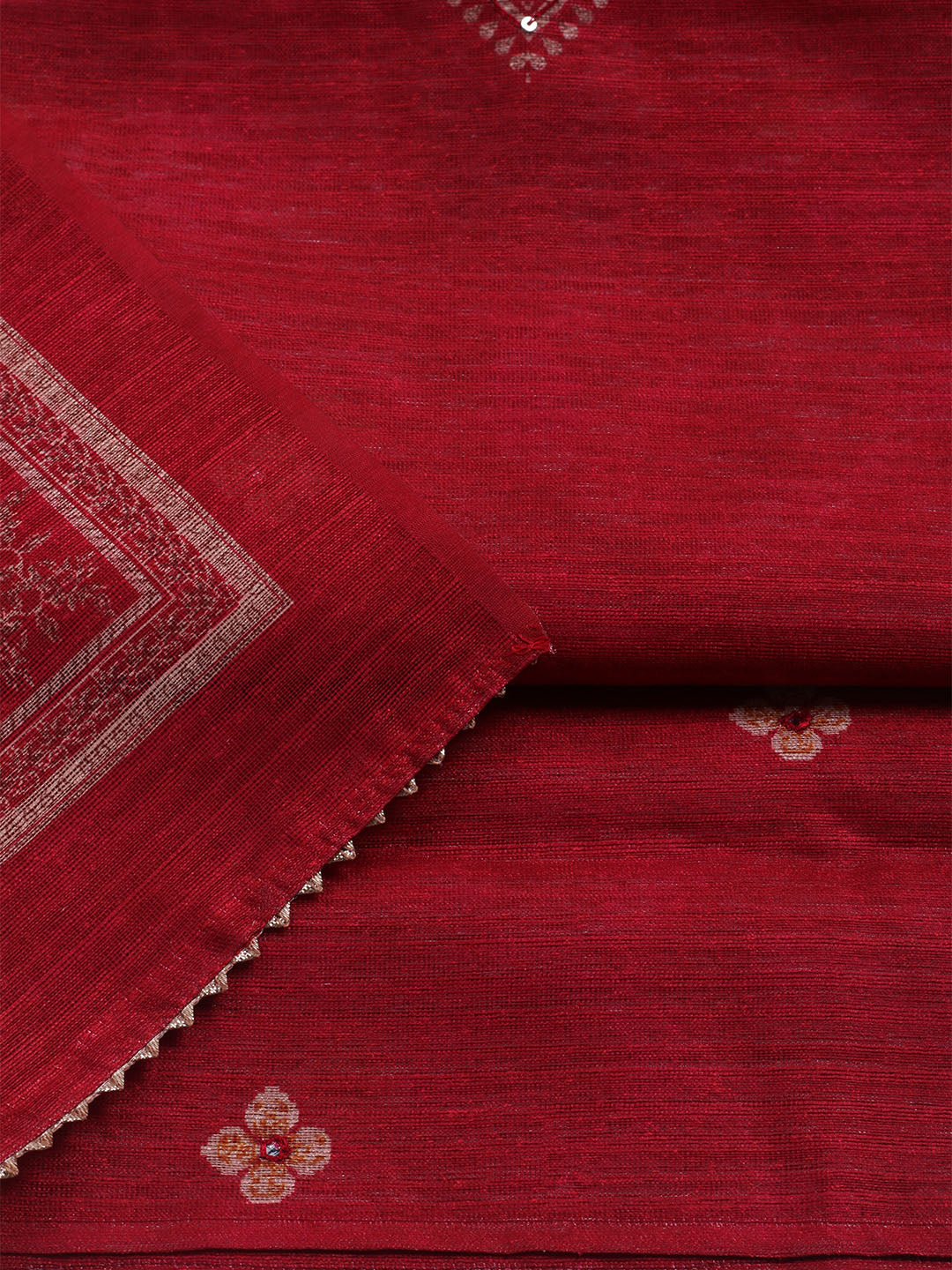 Embroidered Chanderi Unstitched Suit With Dupatta