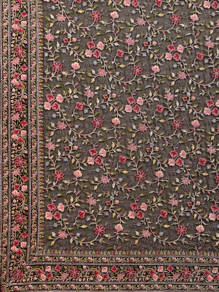 Embroidered Georgette Saree