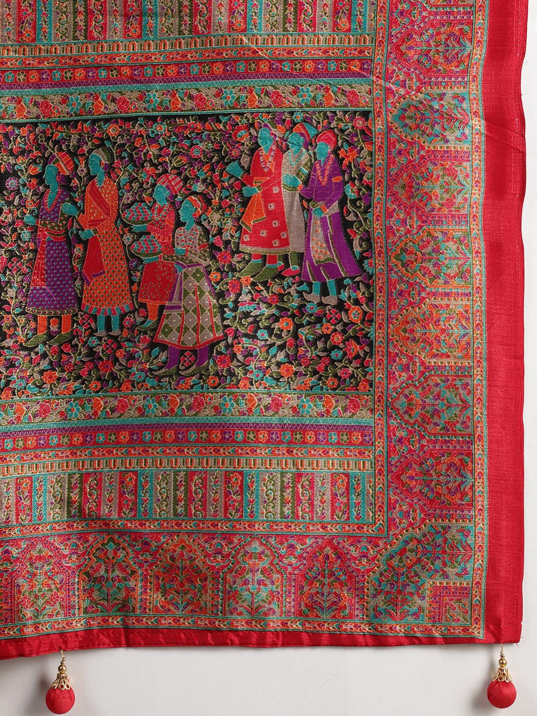 Digital Printed Art Silk Saree