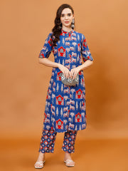 Printed Cotton Kurta With Pants