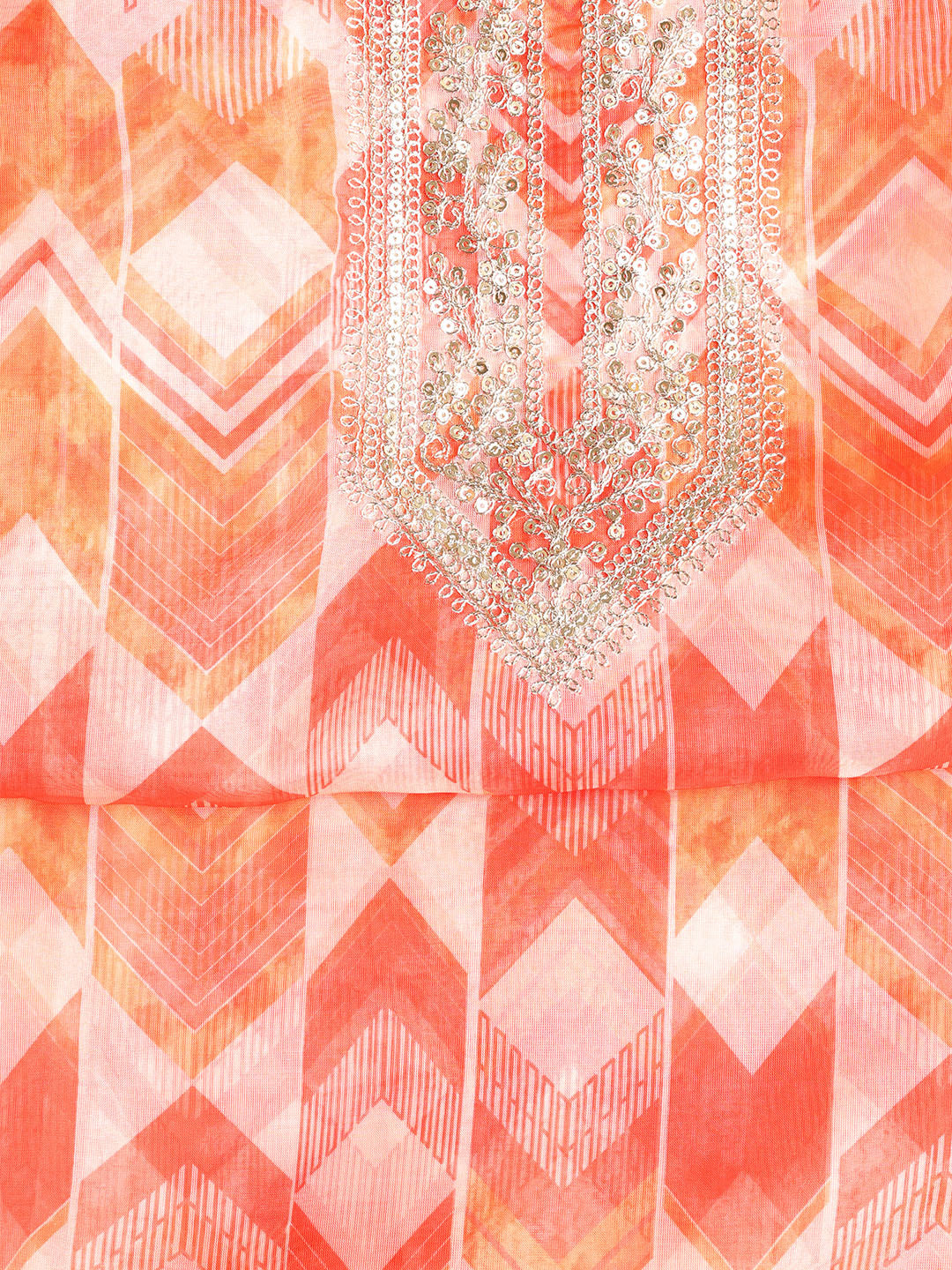 Embroidered Organza Unstitched Suit With Dupatta