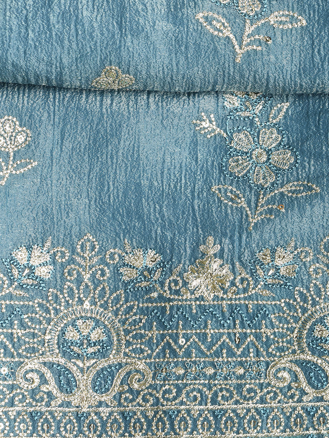 Embroidered Tissue Unstitched Suit With Dupatta